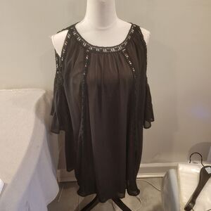 Ina Cold Shoulder Bell Sleeve Mini Dress Size Small